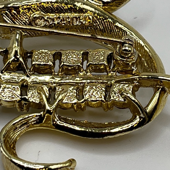 Vintage 1960’s Sarah Coventry radiance  brooch pin gold tone rhinestones - Picture 5 of 12